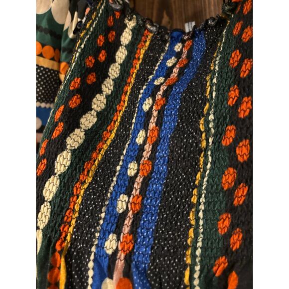 Anthropologie Conditions Apply Smocked Sweetheart Blouse Large - Picture 4 of 7